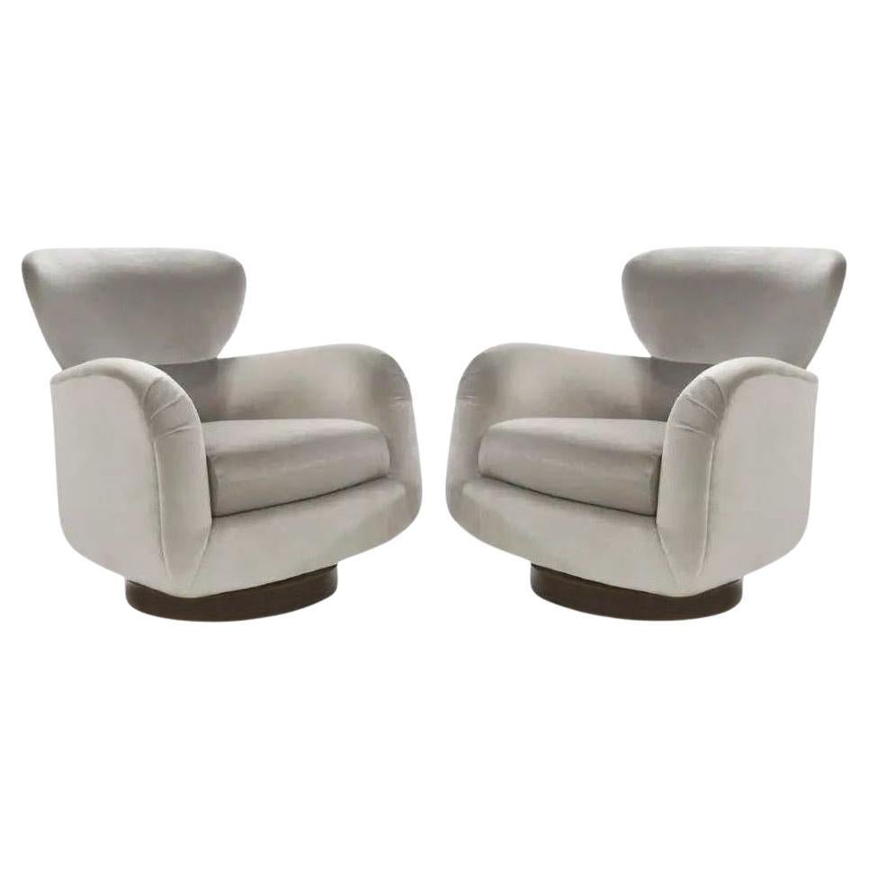 Pair of Vladimir Kagan Wingback Chairs For Sale