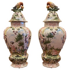 Pair of VP lidded jars