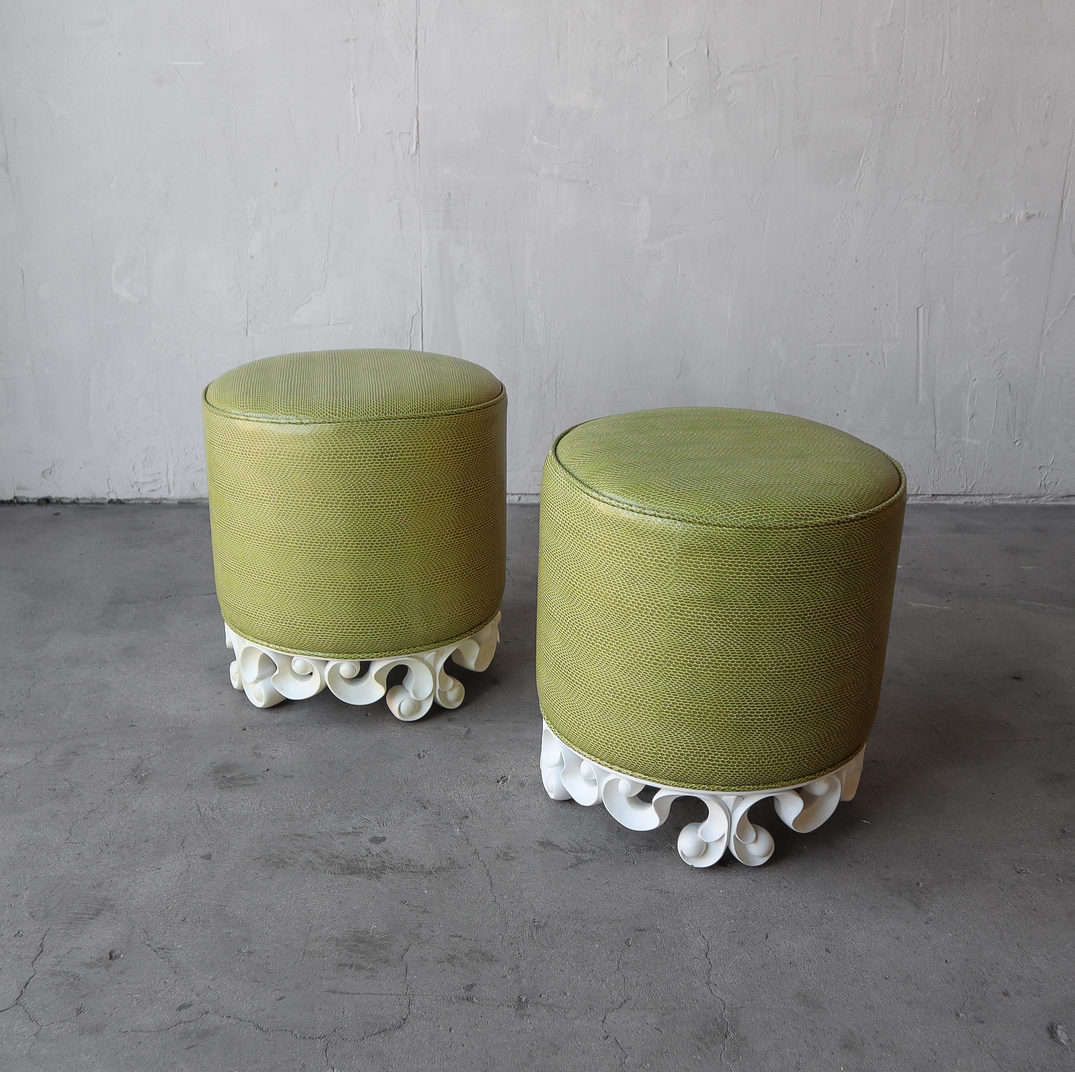 Contemporary Pair of Vuitton Ottomans by Christopher Guy For Sale
