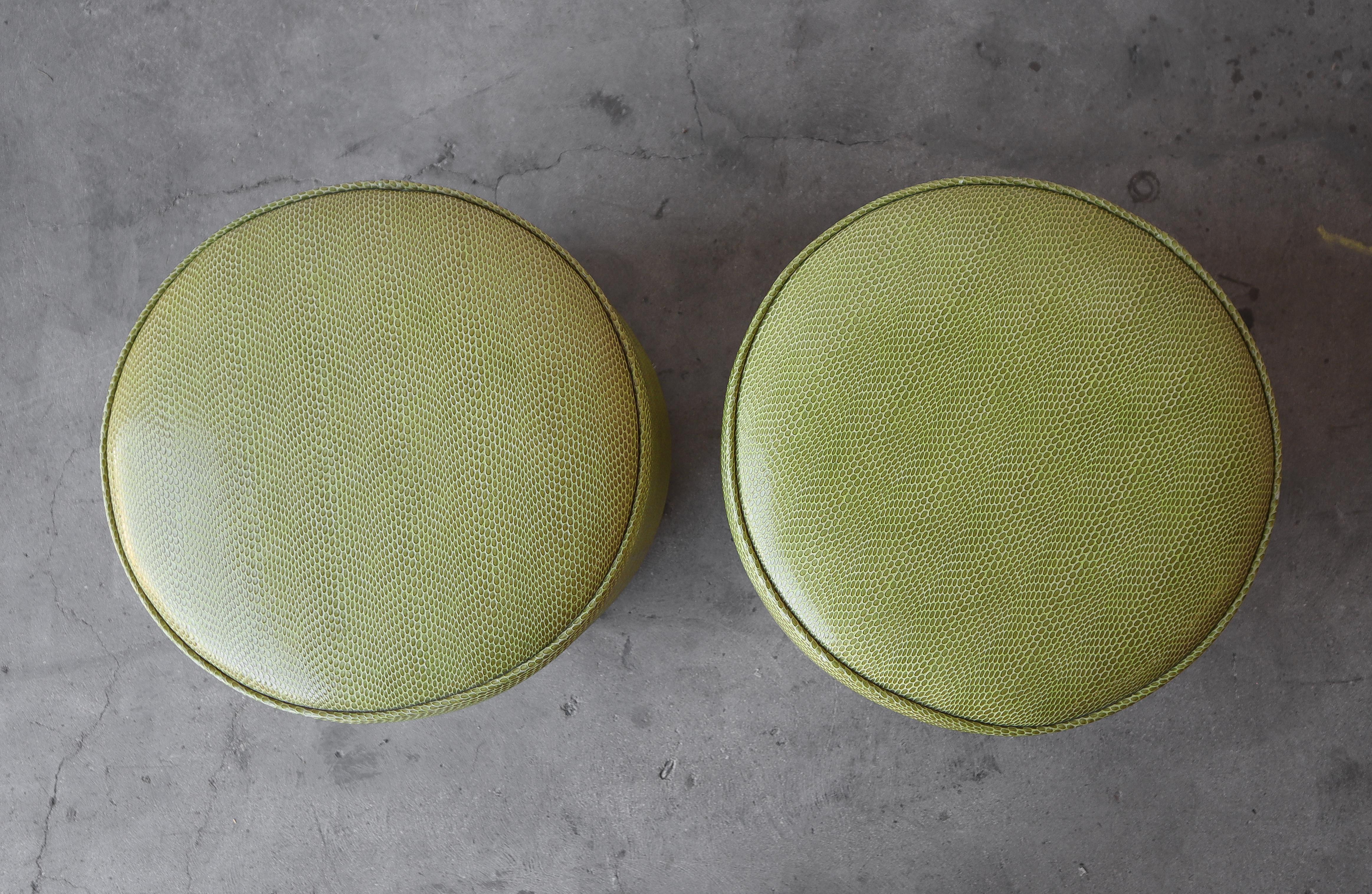 Pair of Vuitton Ottomans by Christopher Guy For Sale 1