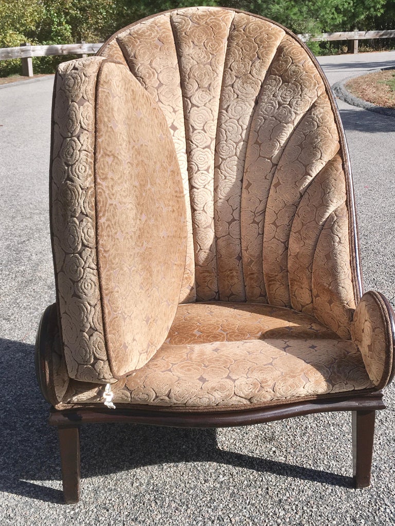 Pair of Waldorf Astoria NYC Lobby Chairs after Paul Iribe's Fauteuil Nautile For Sale at 1stDibs