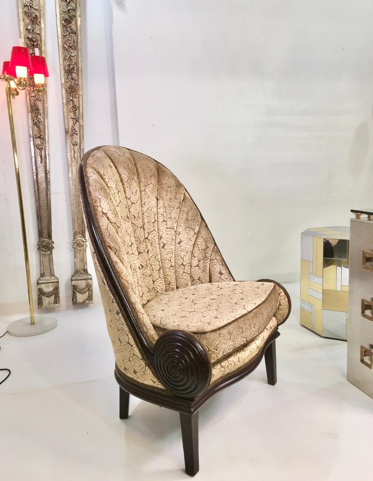 Pair of Waldorf Astoria NYC Lobby Chairs after Paul Iribe's Fauteuil Nautile For Sale at 1stDibs