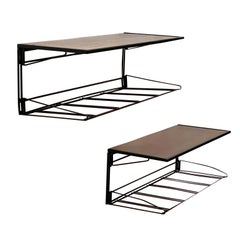 Pair of Wall Bedside Tables, Italy, 1960s