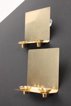 Pair of Wall Candelabras in Brass by Torben Orskov, 1950s