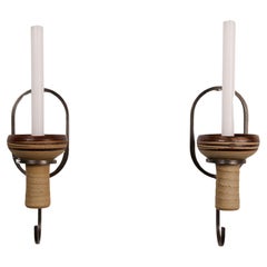 Pair of wall candle sconces by Tue Poulsen, Denmark, 1960s