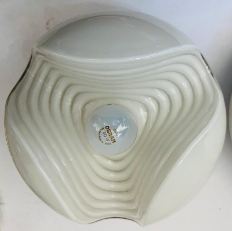 Pair of Wall Ceiling Lamps German Peil Putzler Wave 1970s Space Age For ...