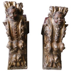 Pair of Wall Consoles with Cherubs, Putti's, Italian, 18th Century