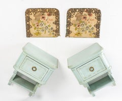 Pair of Wall Consoles With Embroidery, Early 20th Century