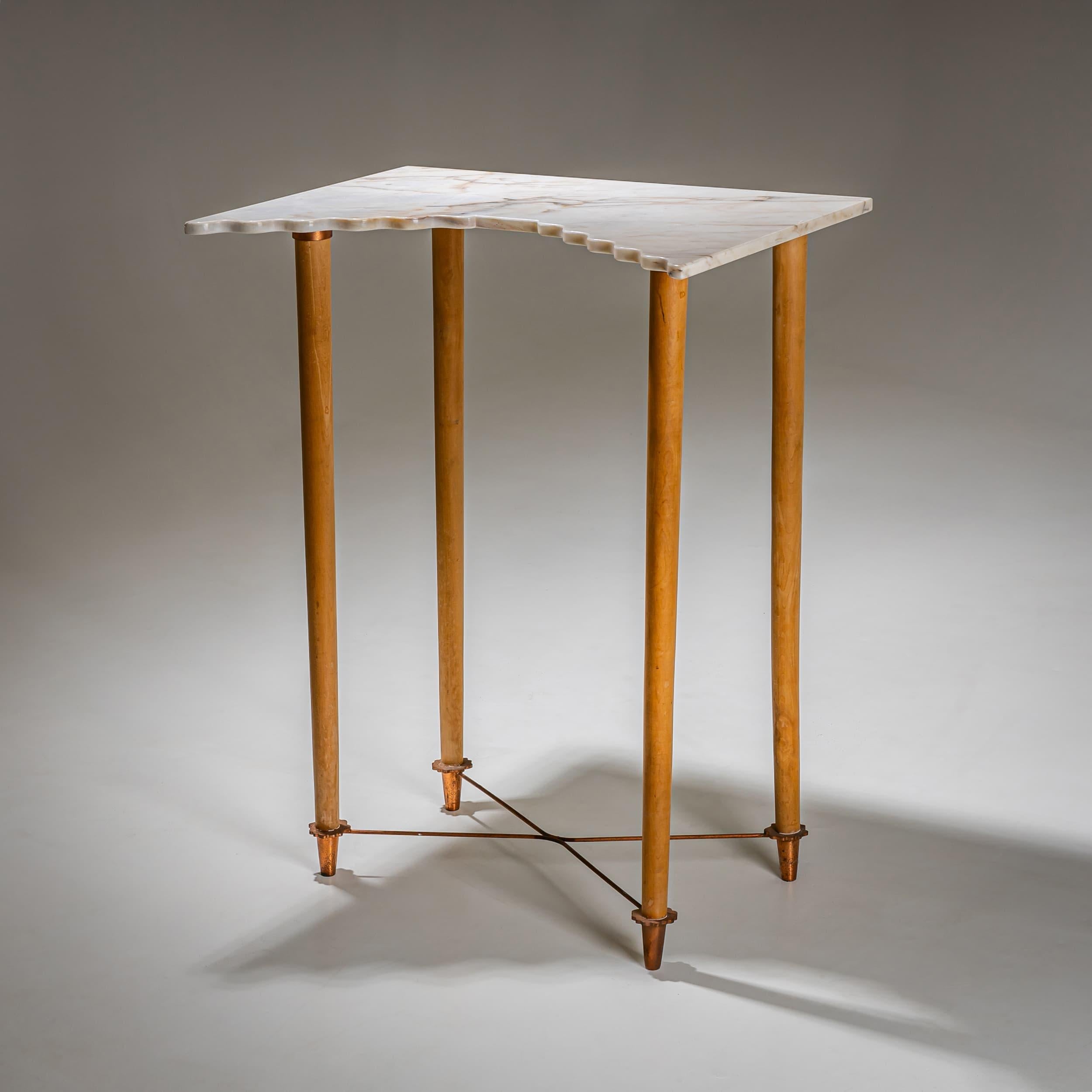 Pair of Wall Consoles with Marble Tops, attributed to Ugo la Pietra, Italy For Sale 2