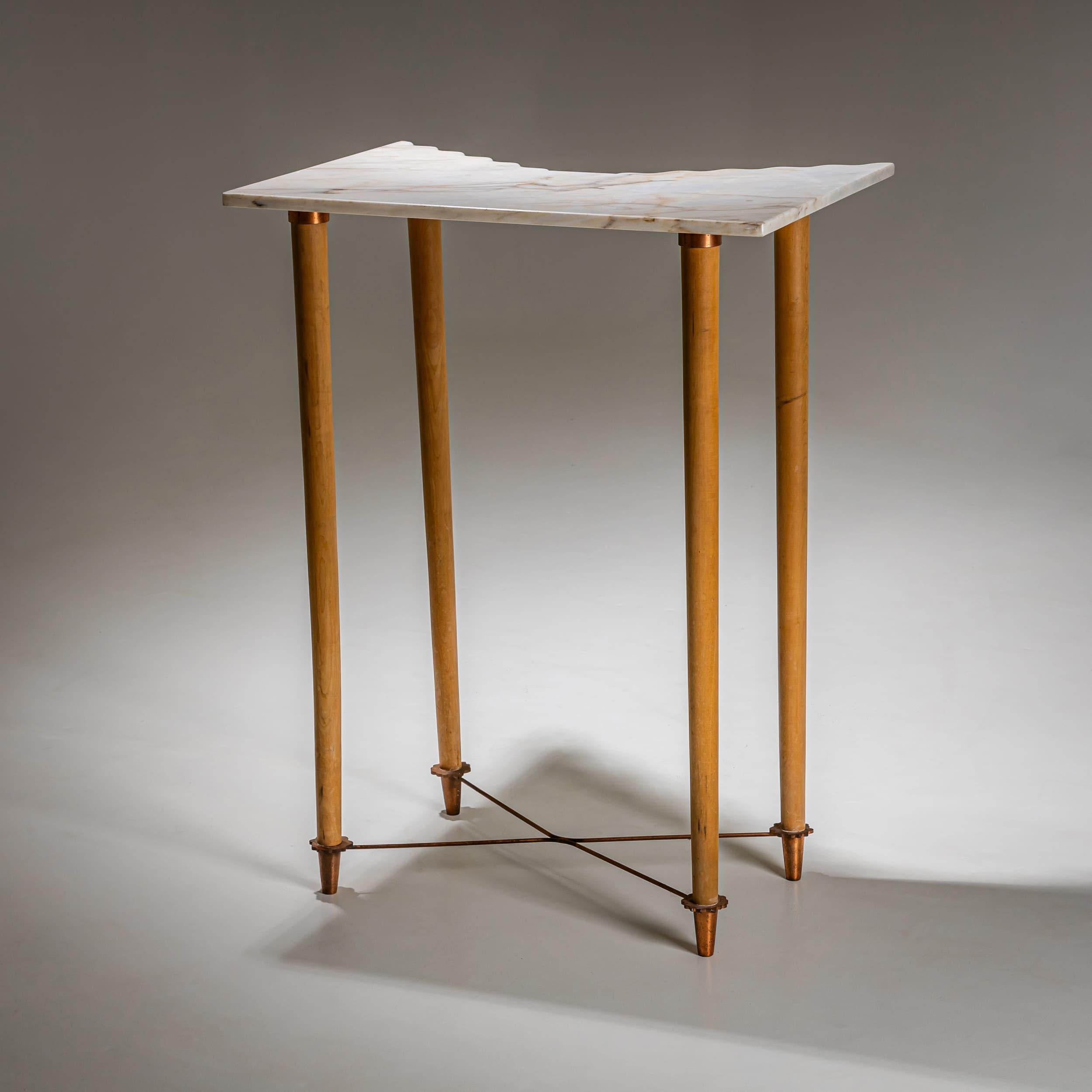 Pair of Wall Consoles with Marble Tops, attributed to Ugo la Pietra, Italy For Sale 3