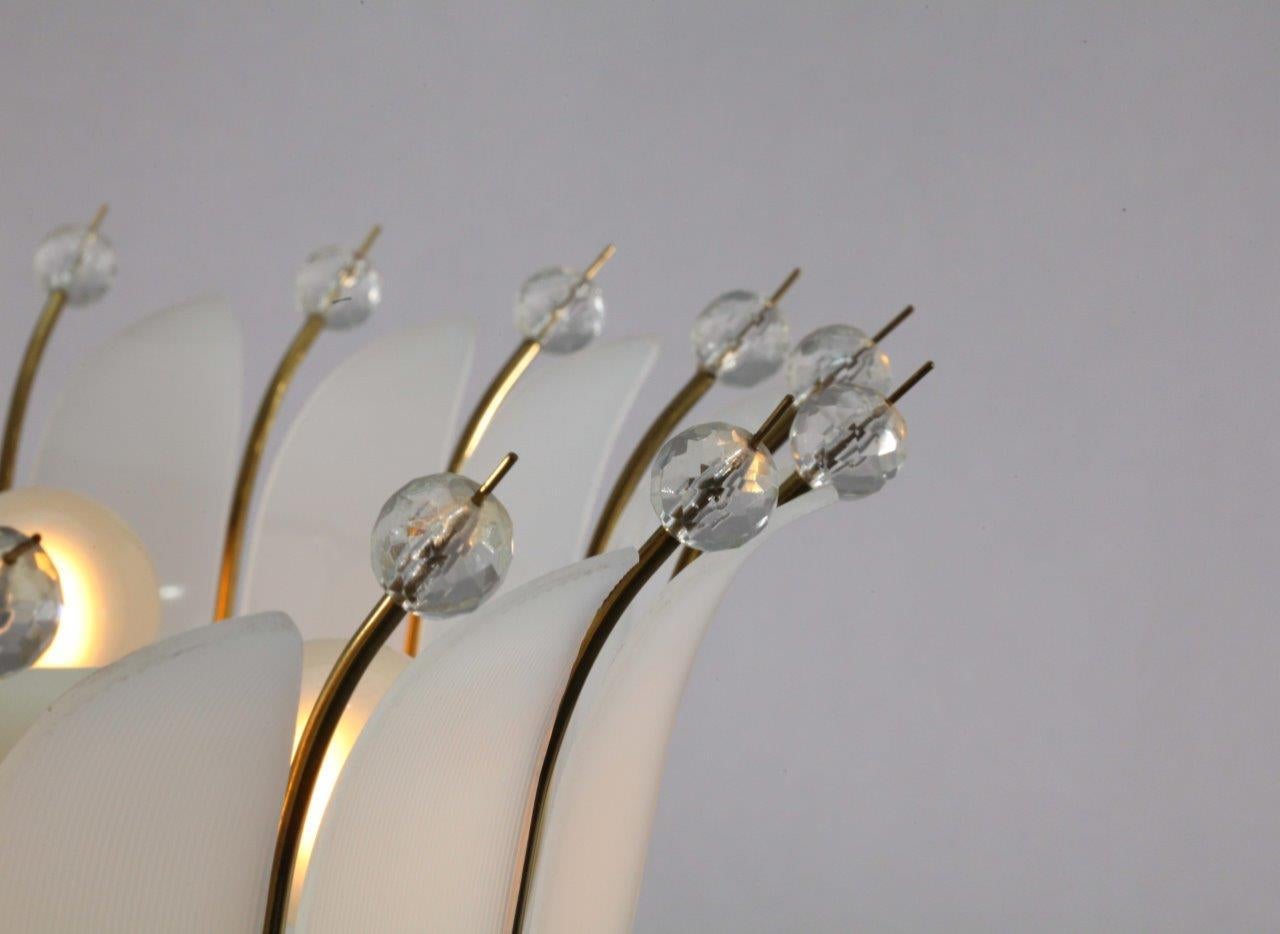 Austrian Pair of Wall Crystal Glass Sconces Designed Rupert Nikoll Vienna, 1950