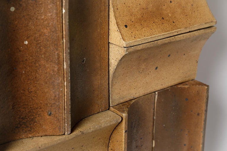 Pair of Wall Decoration Ceramic Panels Brown Color by Pierre Digan