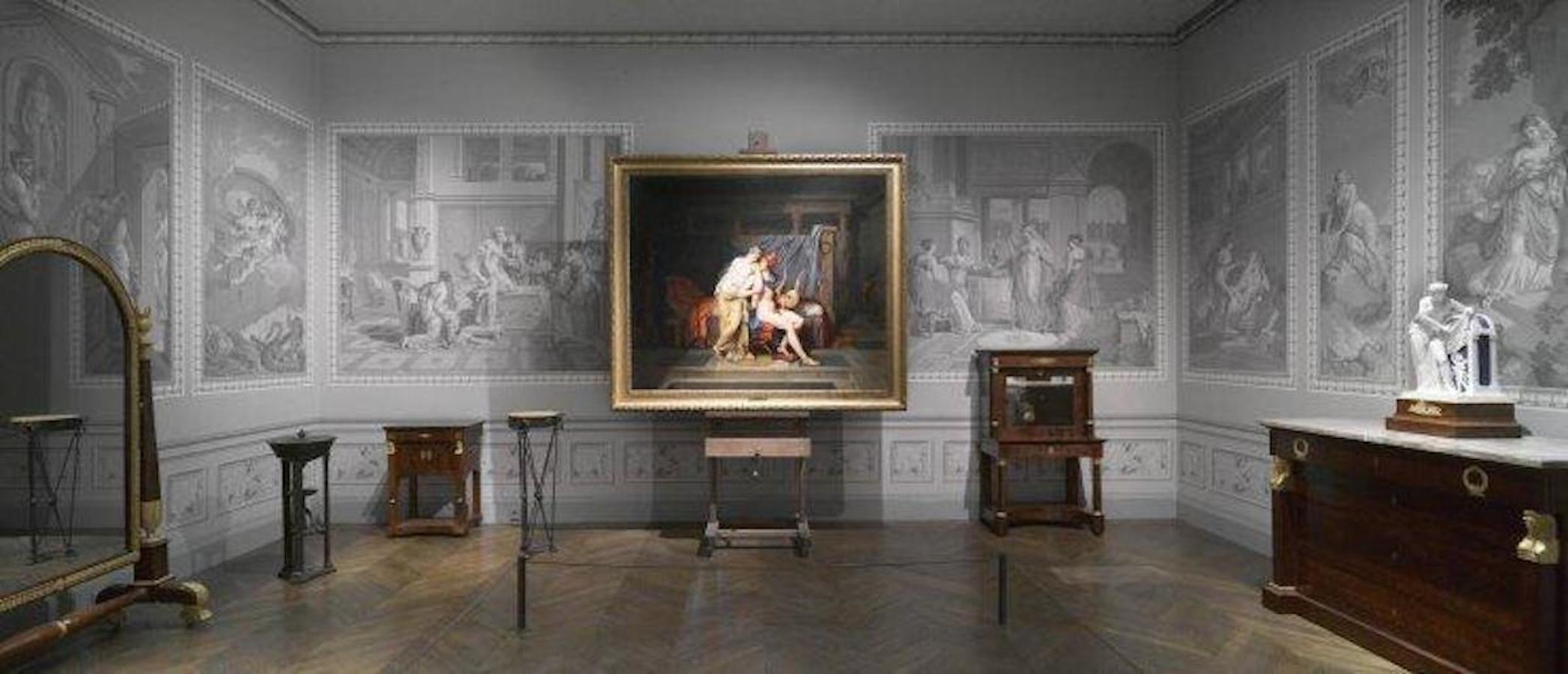 Wandschmuck „En Grisaille“ von Dufour, Paris, Frankreich, 19. Jahrhundert, Paar im Angebot 6