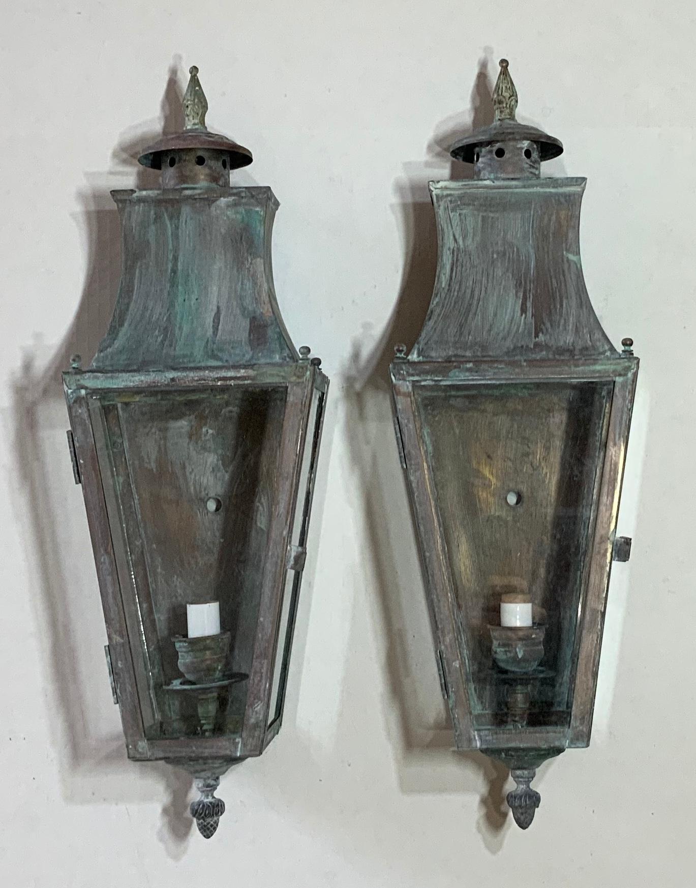 Pair of Wall Hanging Brass Lantern 5