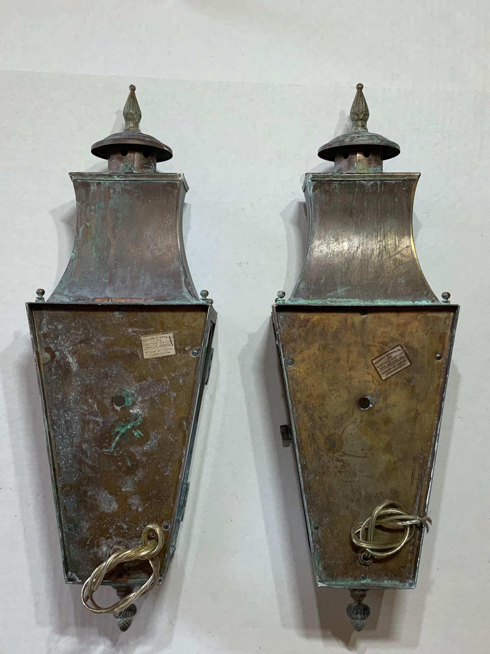 Pair of Wall Hanging Brass Lantern 1