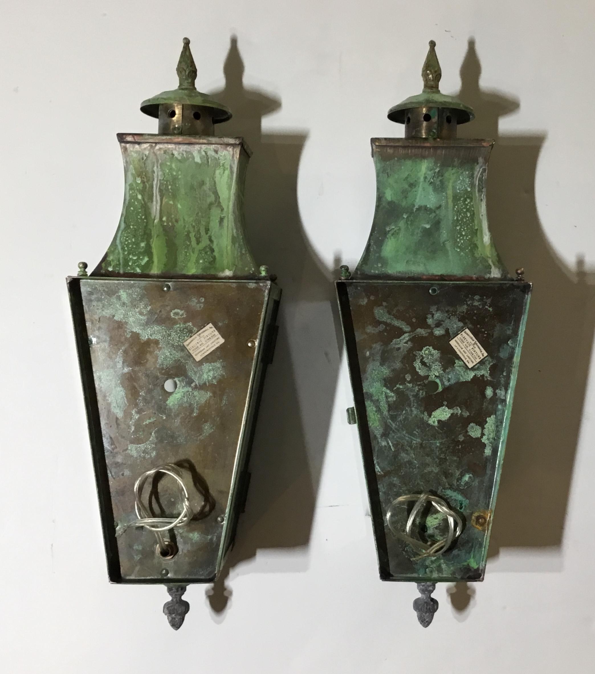 Pair of Wall Hanging Brass Lantern 2