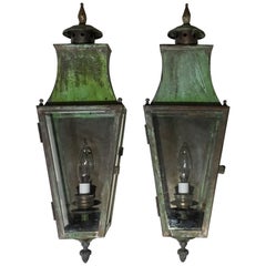 Pair of Wall Hanging Brass Lantern