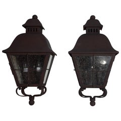 Pair of Wall Hanging Brass Lantern