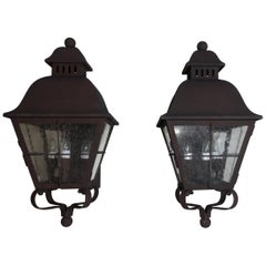 Pair of Wall Hanging Brass Lantern