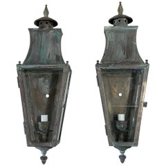 Pair of Wall Hanging Brass Lantern