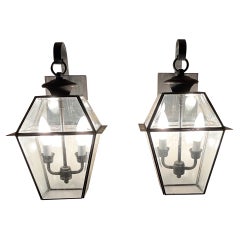 Pair of Wall Hanging Brass Lantern