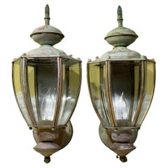 Pair of Wall Hanging Brass Lantern