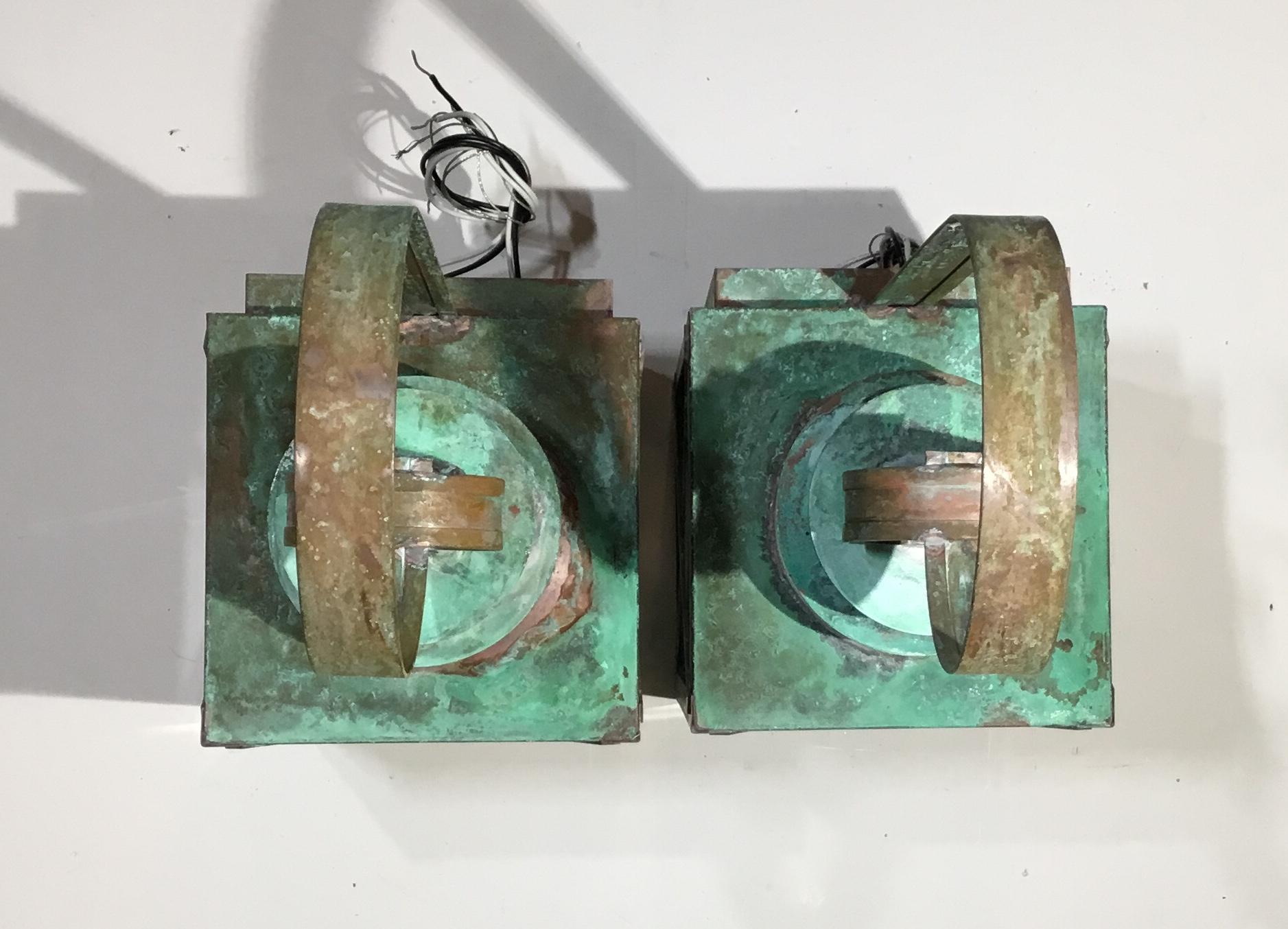 Pair of Wall Hanging Copper Lantern 7