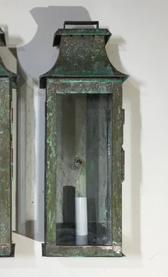Pair Of Wall Hanging Copper Lantern