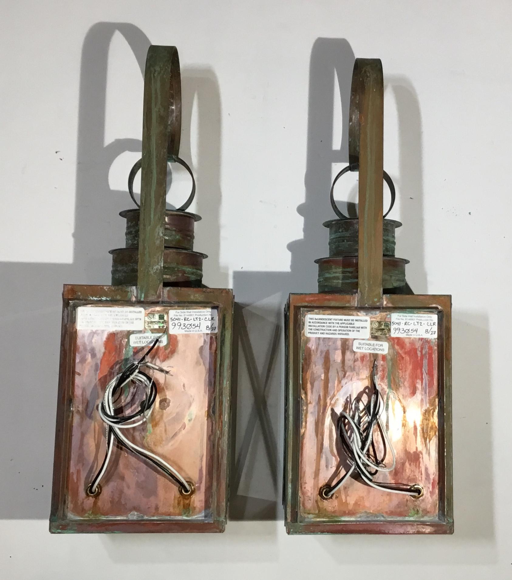 Pair of Wall Hanging Copper Lantern 4