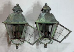 Pair of Wall Hanging Solid Brass Lantern