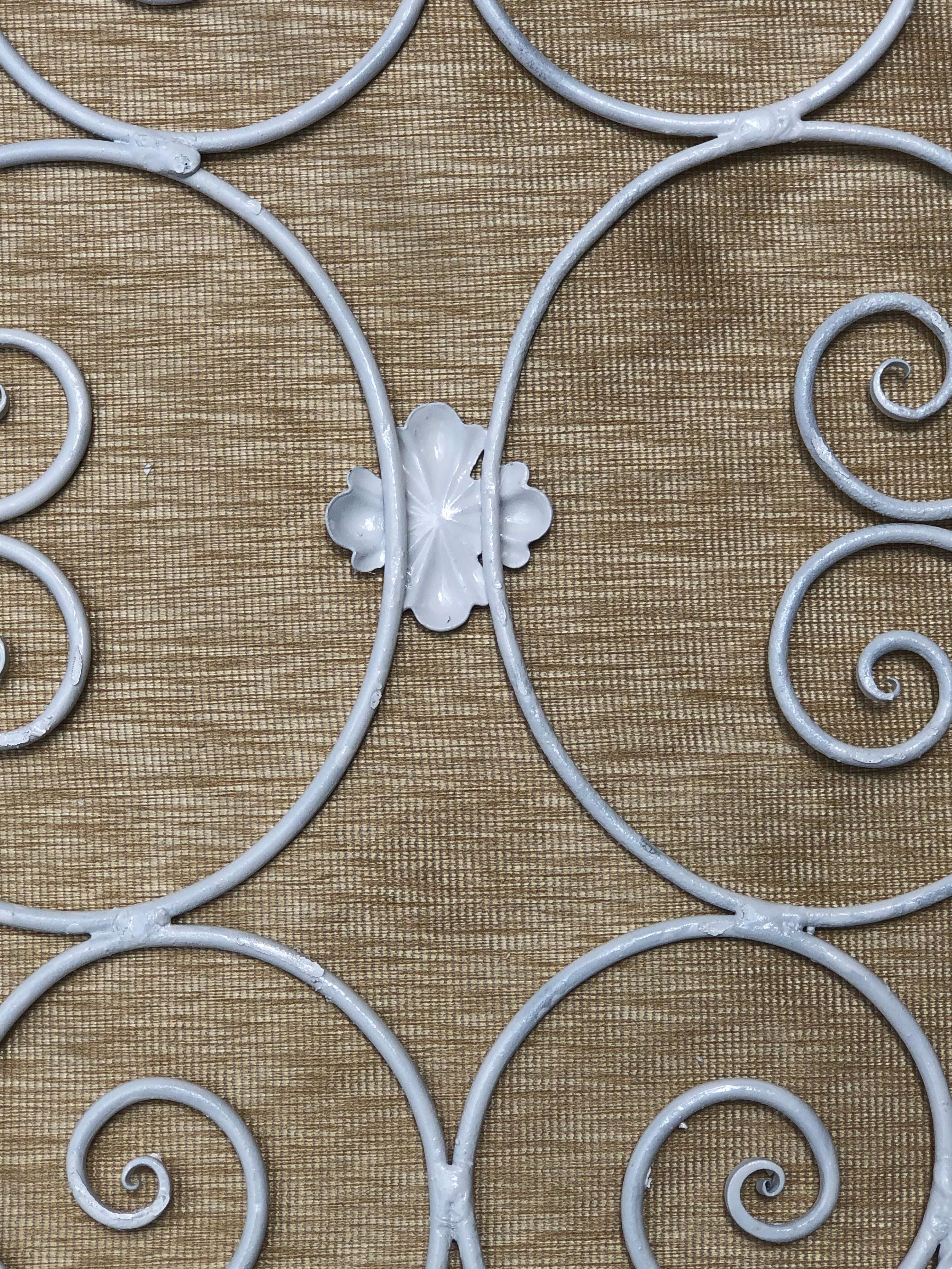 Pair of Wall Hanging White Iron Panels For Sale 14