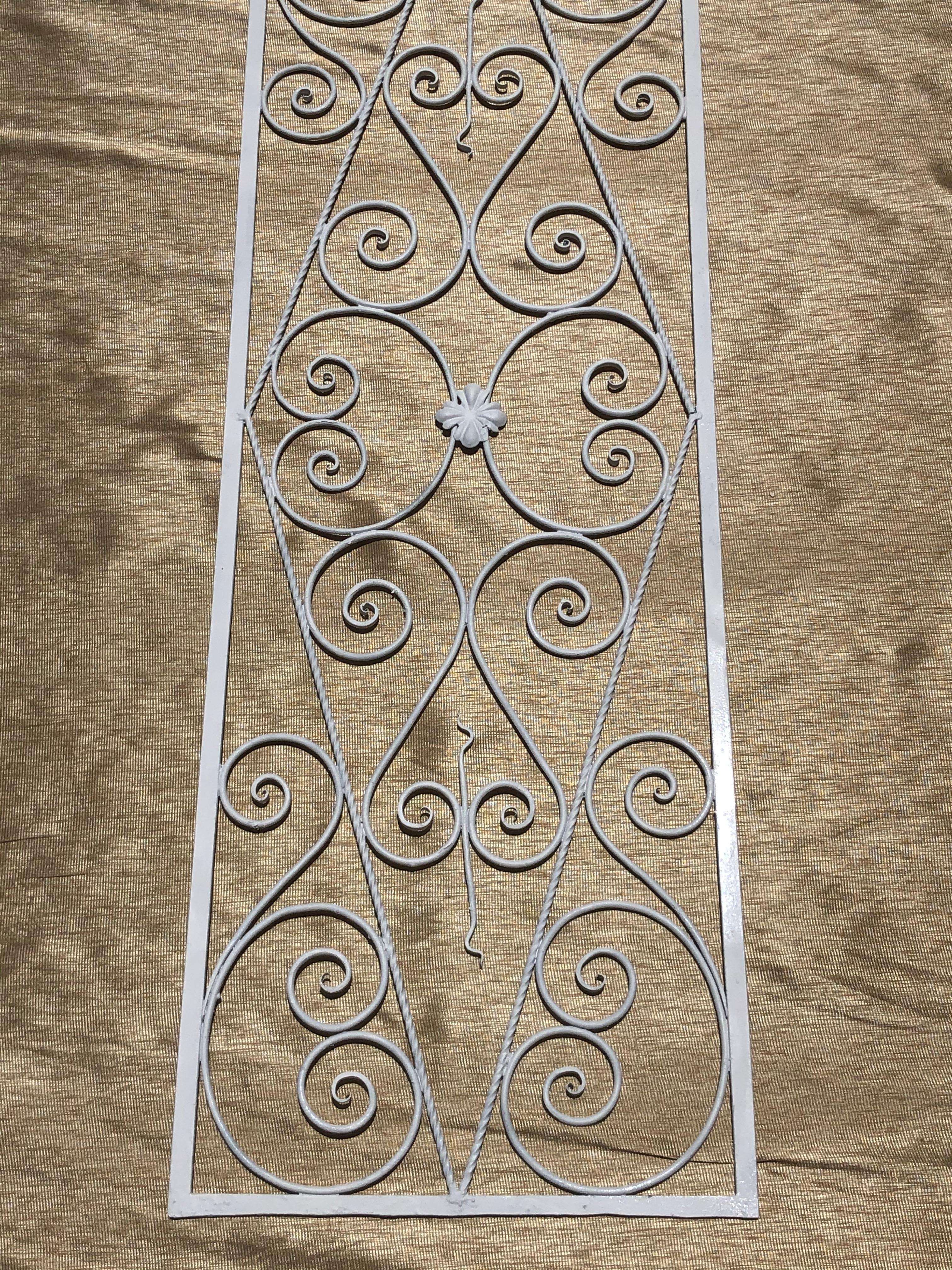 American Pair of Wall Hanging White Iron Panels For Sale