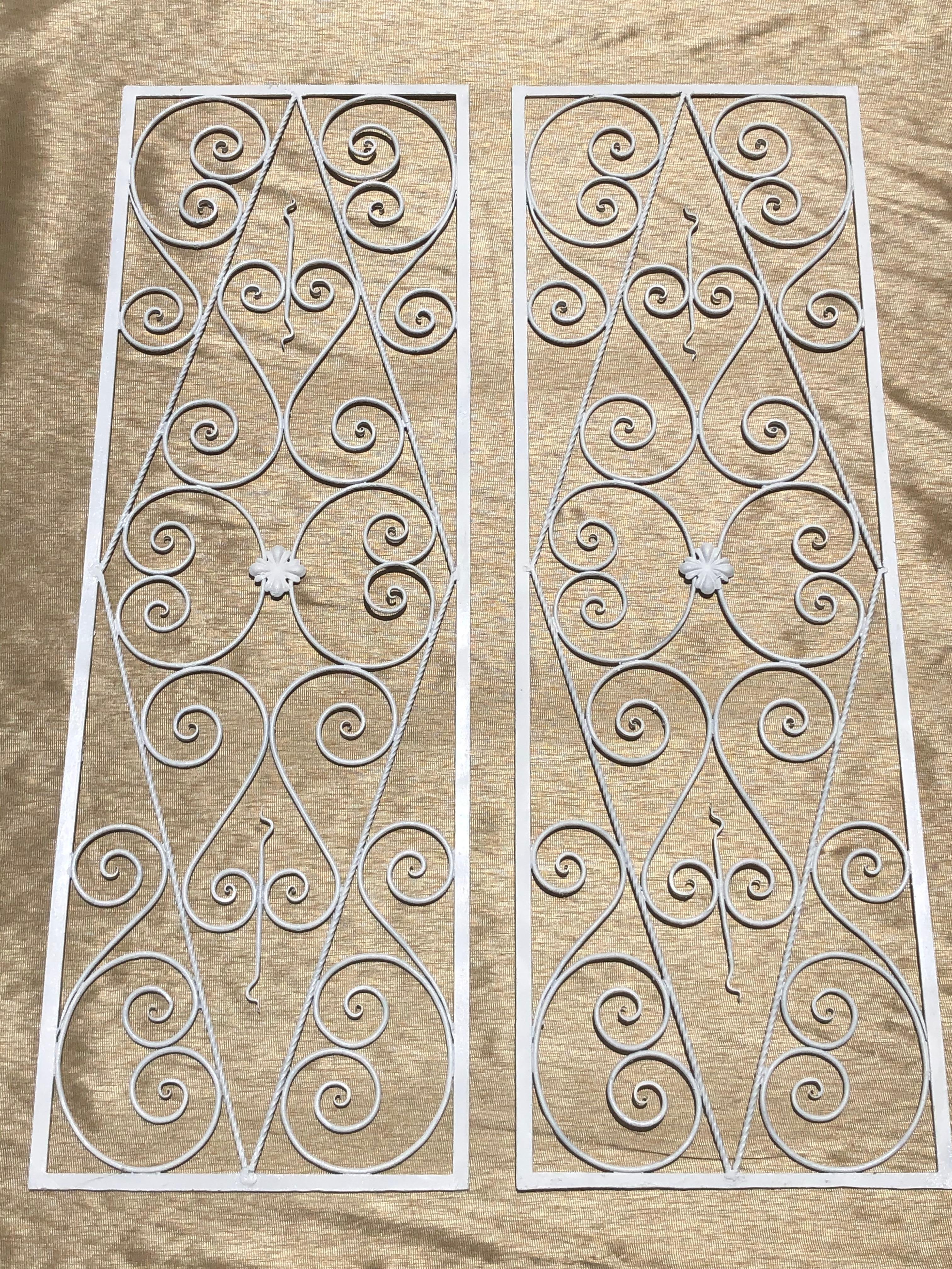 Pair of Wall Hanging White Iron Panels For Sale 3