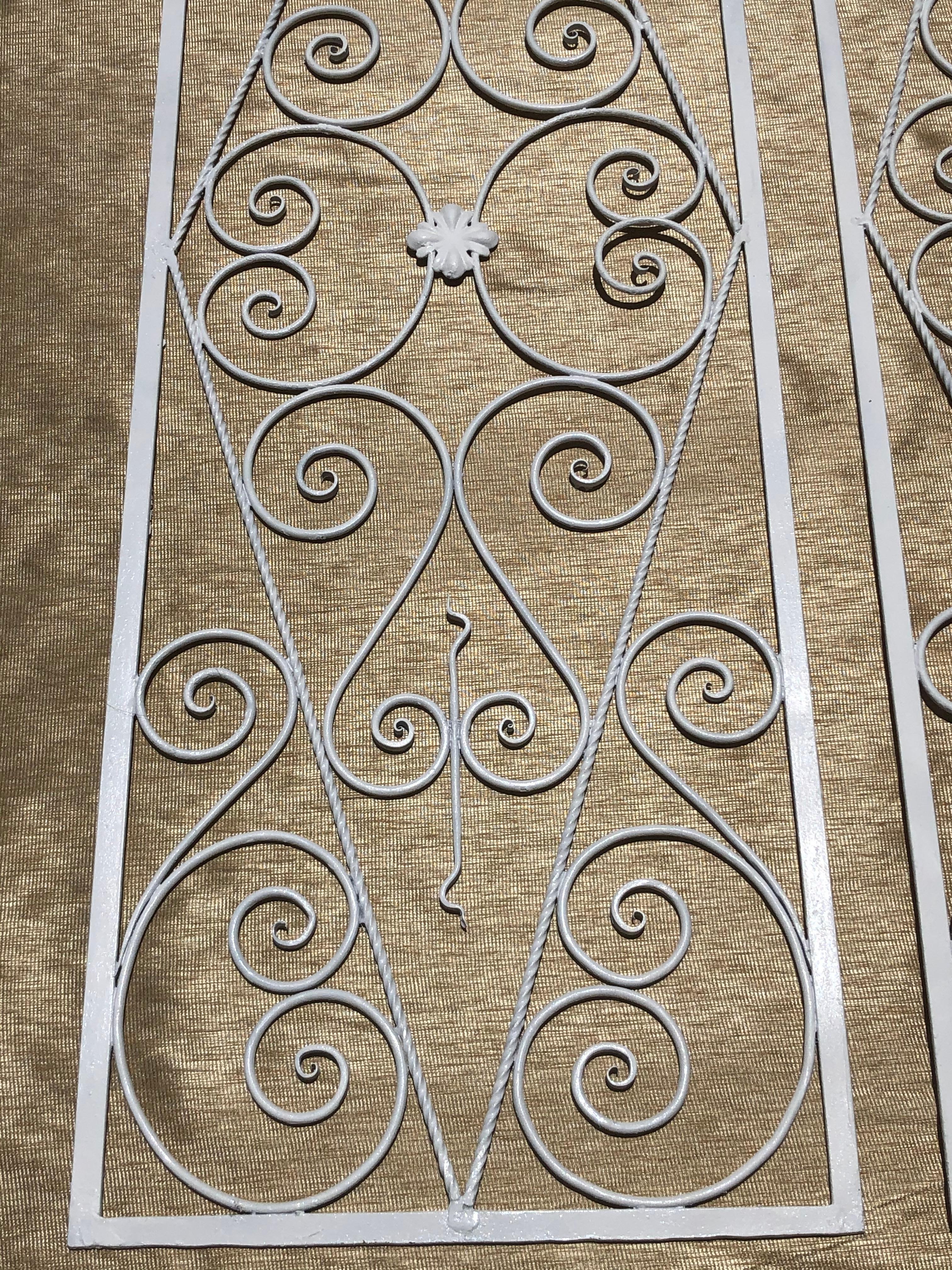 Pair of Wall Hanging White Iron Panels For Sale 4