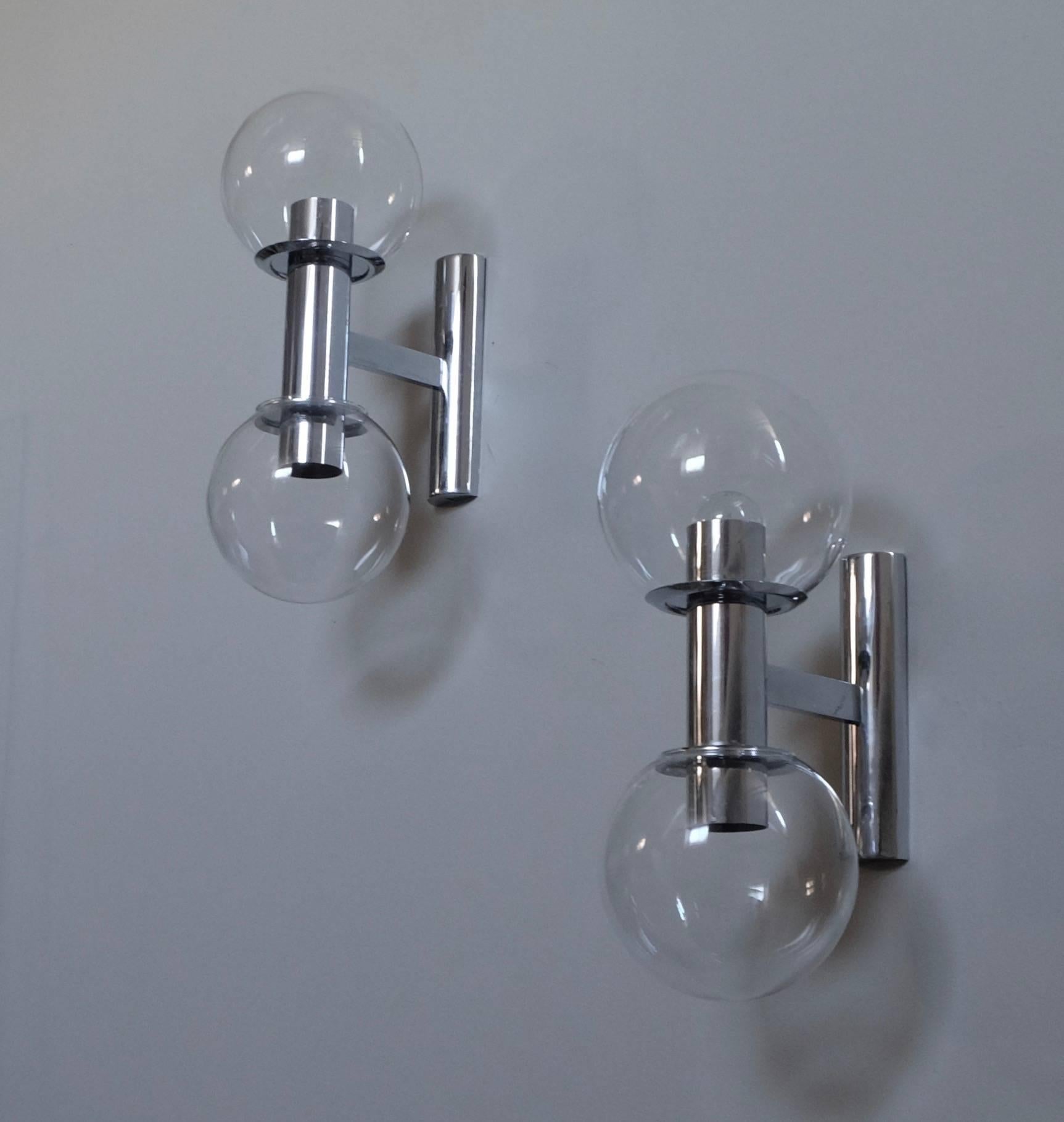 Scandinavian Modern Pair of Wall Lamps, 1960s For Sale