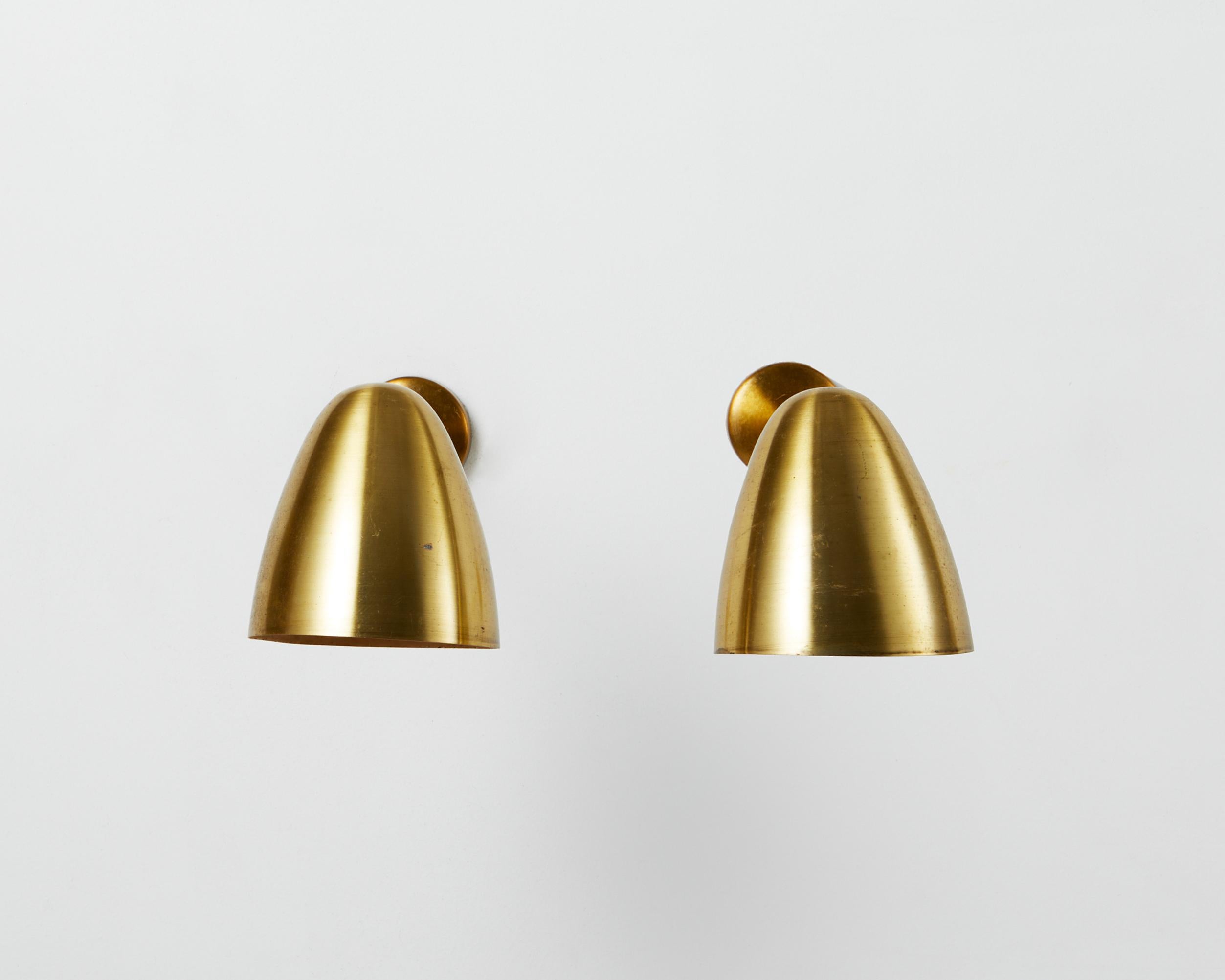 Pair of Wall Lamps, Anonymous, Denmark, 1950’s In Good Condition For Sale In Stockholm, SE