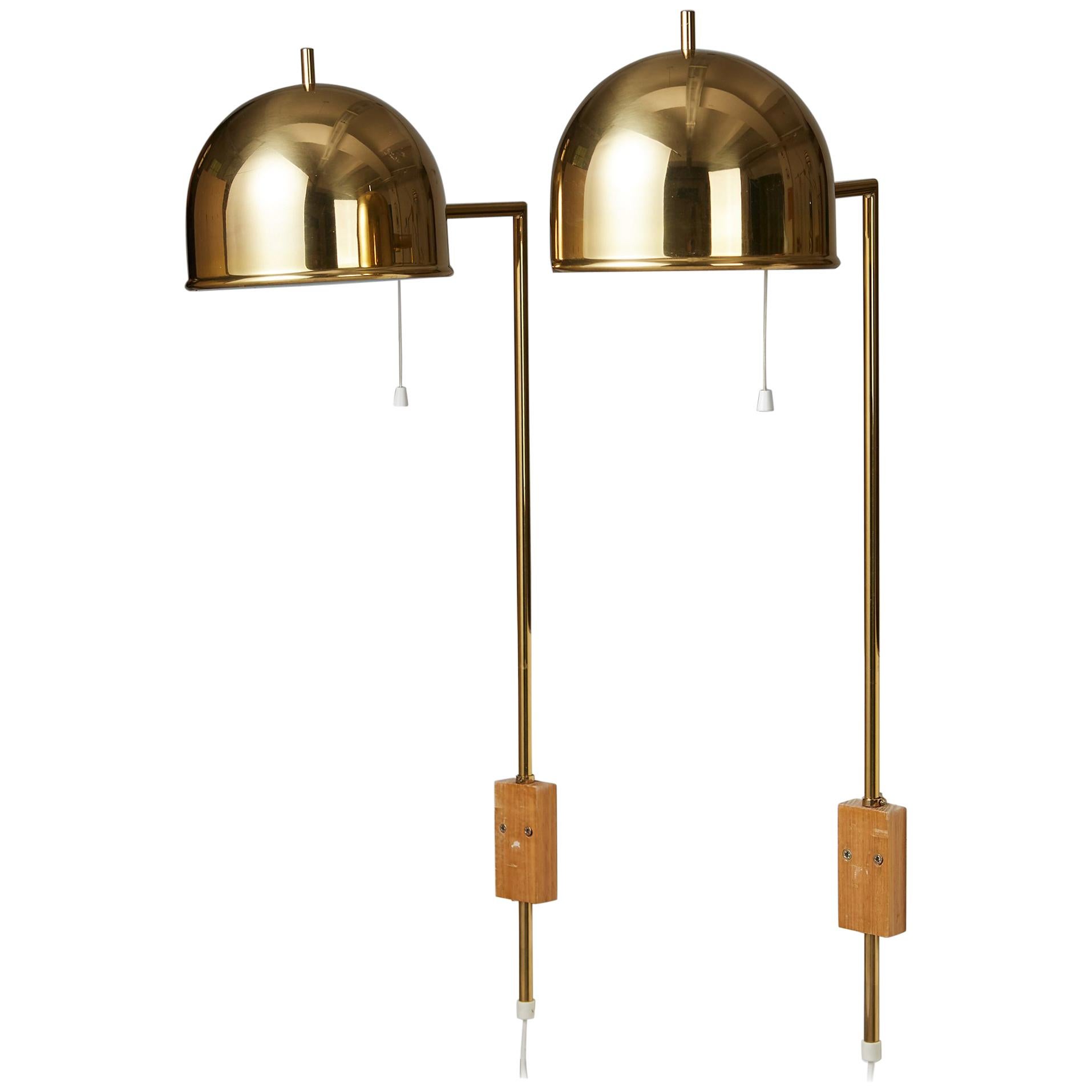 Pair of Wall Lamps, Anonymous for Bergboms, Sweden, 1970s