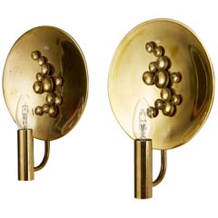 Vintage Pair of Wall Lamps, Anonymous, for TM Insjön, Brass, Sweden, 1960s