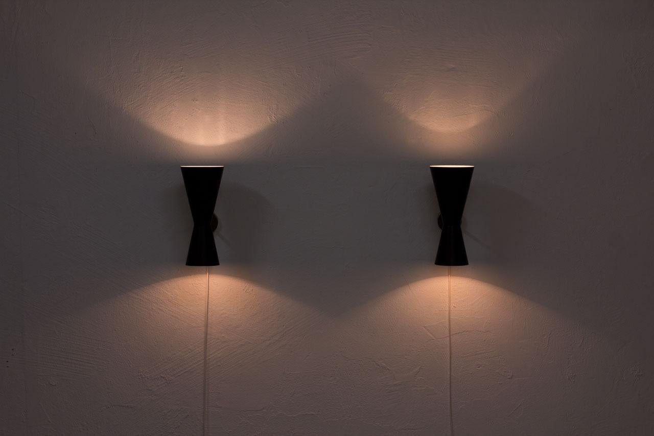 Pair of Wall Lamps by Alf Svensson for Bergboms, Sweden, 1950s 3