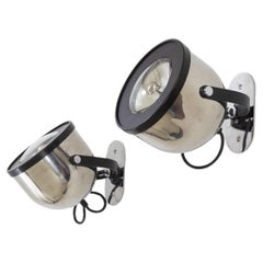 Pair of wall lamps by Gae Aulenti and Livio Castiglioni for Stilnovo, 1970s