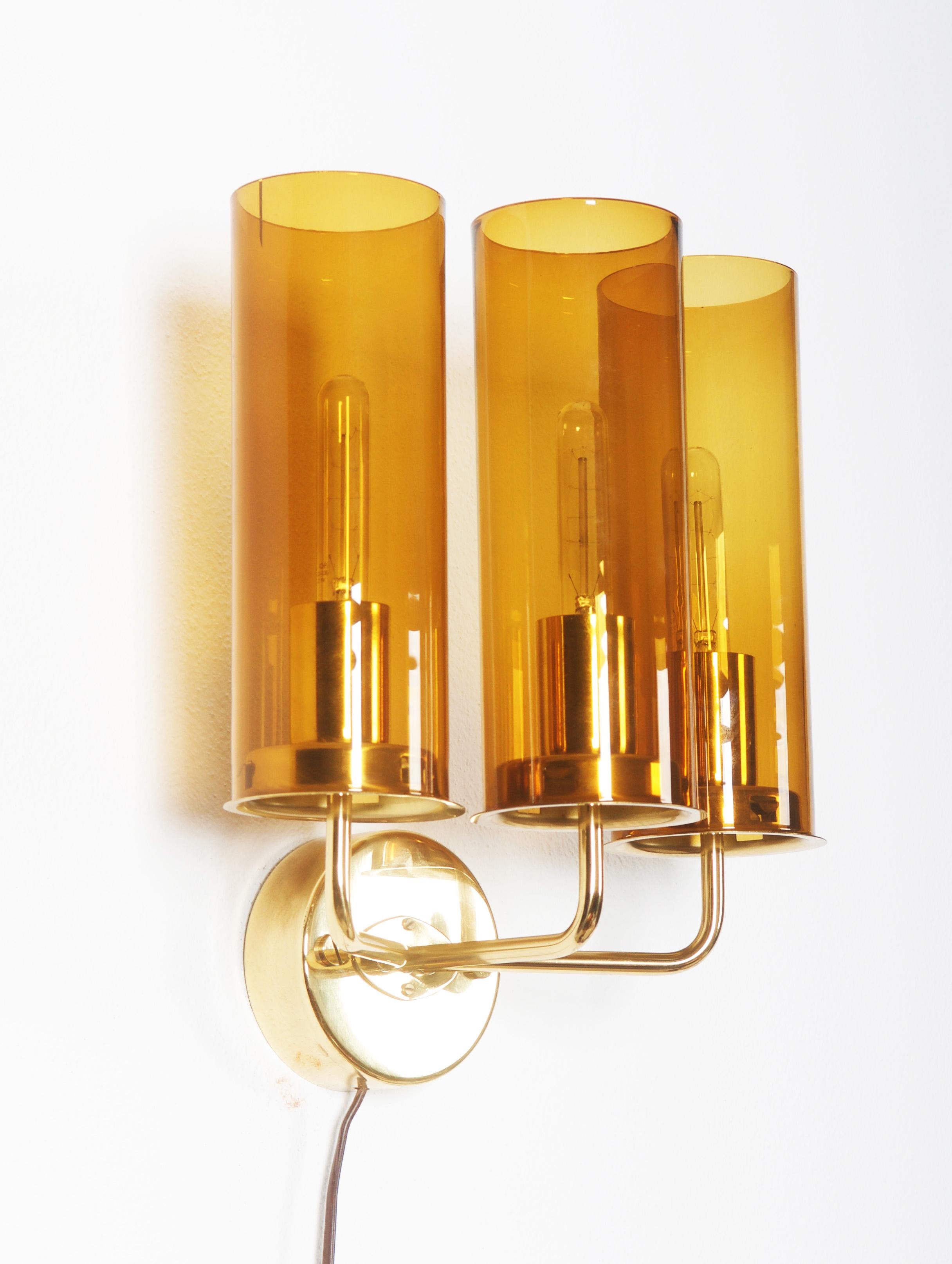 Pair of Wall Lamps by Hans-Agne Jakobsson Model V-169/3 For Sale 1