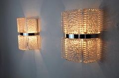 Wandleuchten von Kaiser Leuchten, mattiertes Glas, Deutschland, um 1960, Paar