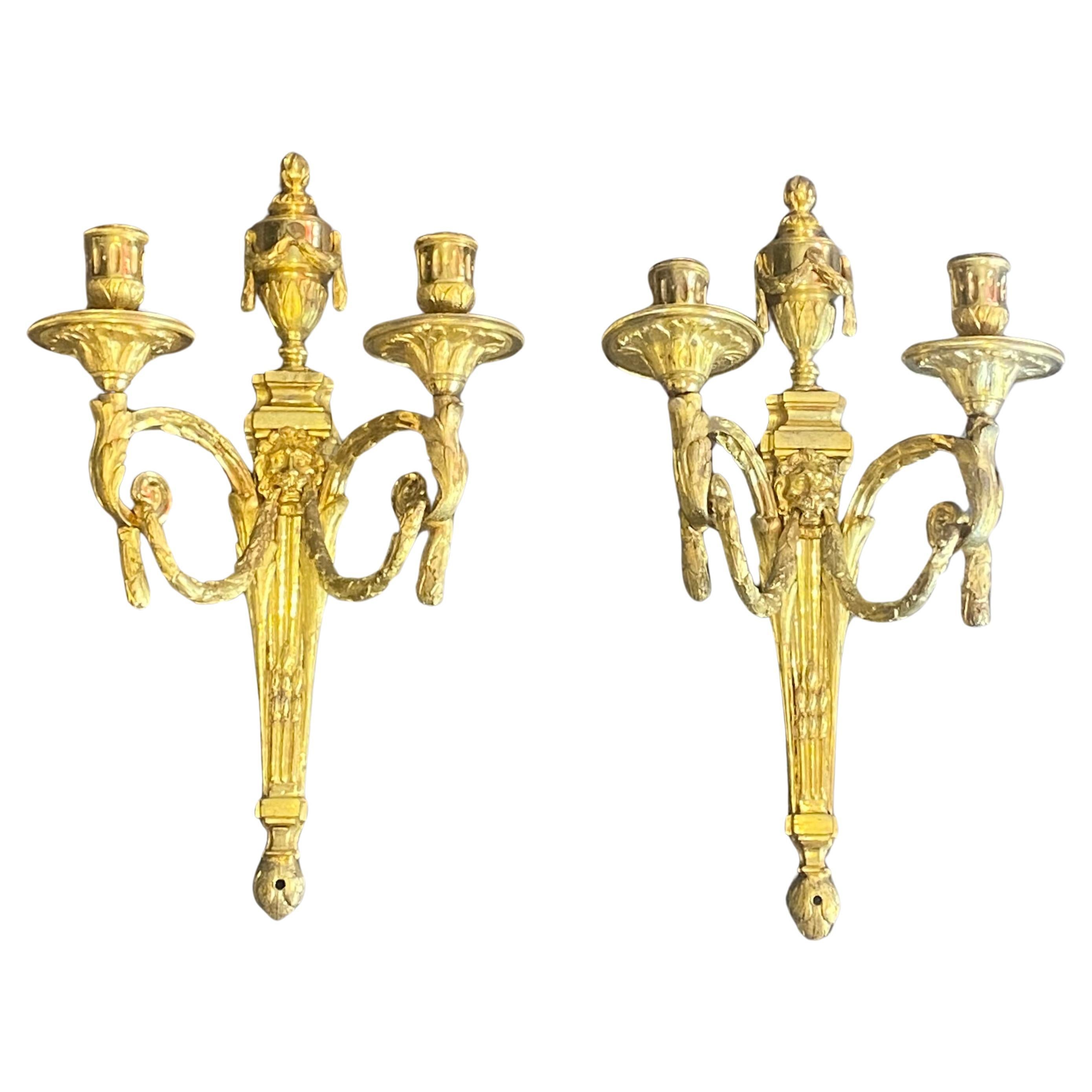 Pair Of Wall Lamps - Gilt Bronze - France - 19th Century