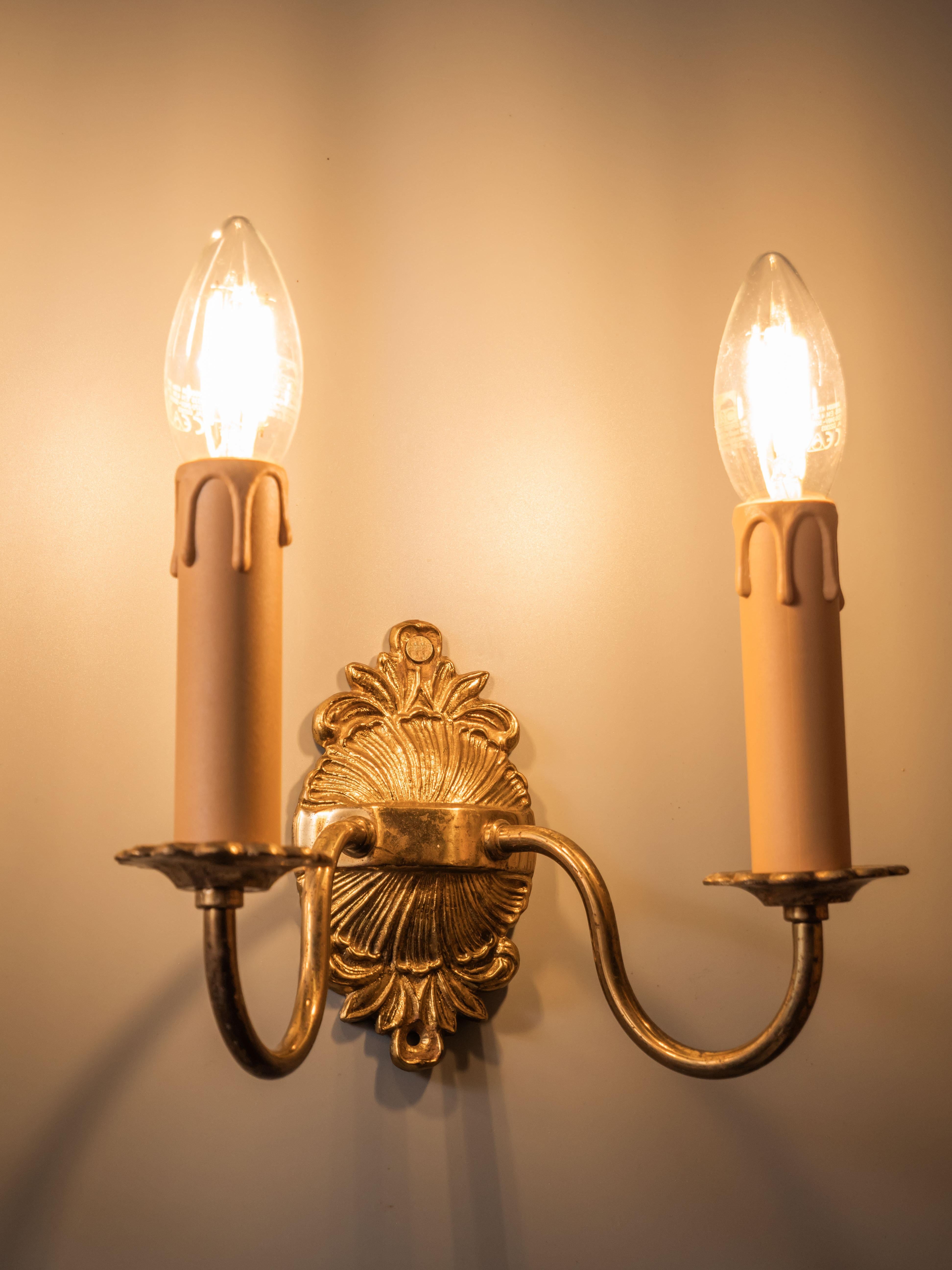 Pair of wall lamps, height 22 cm For Sale 8