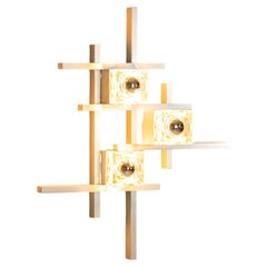 Pair of Wall Lamps in Aluminum by Gaetano Sciolari, Italy , 1970's