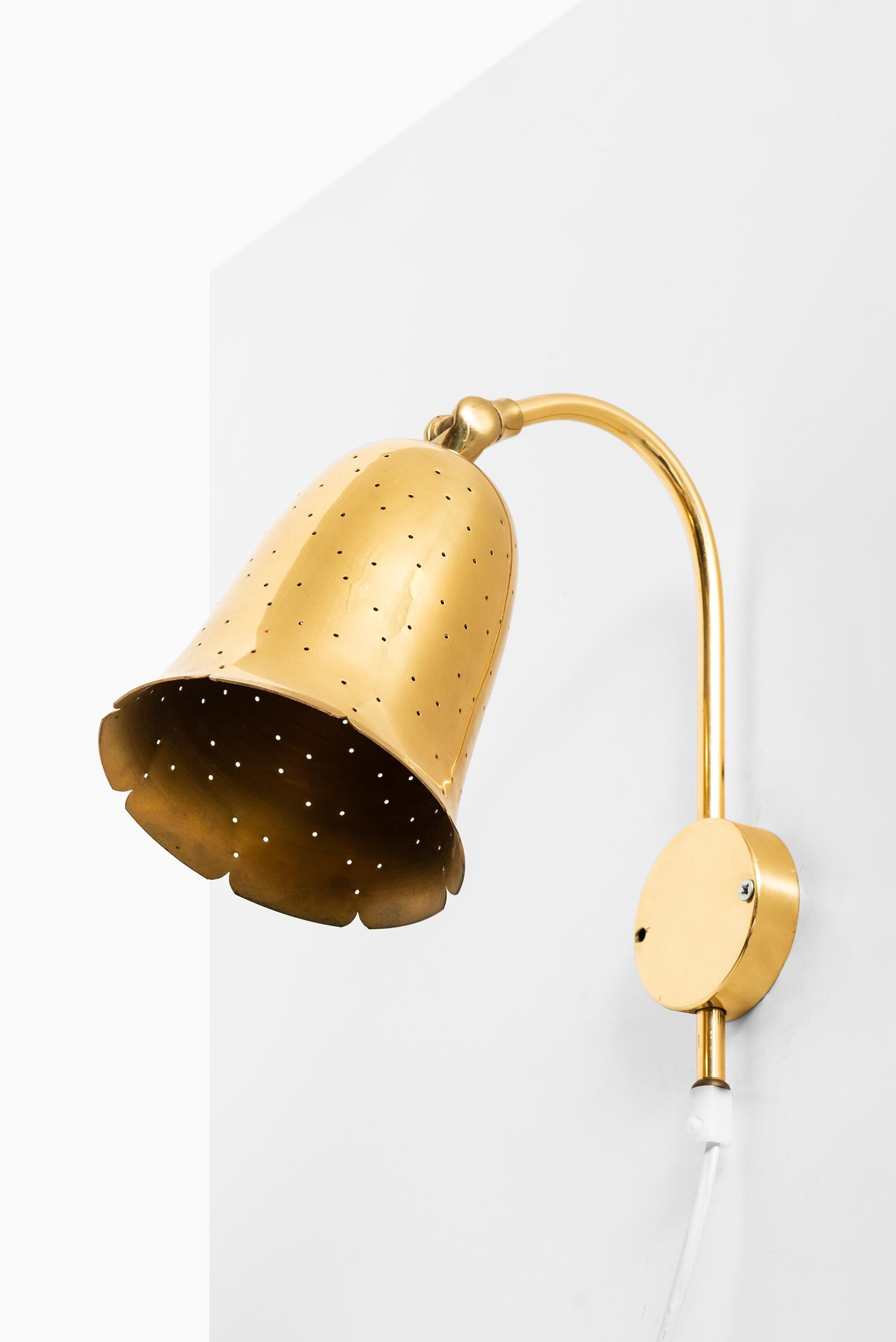 Swedish Pair of Wall Lamps in Brass Produced by Boréns in Sweden