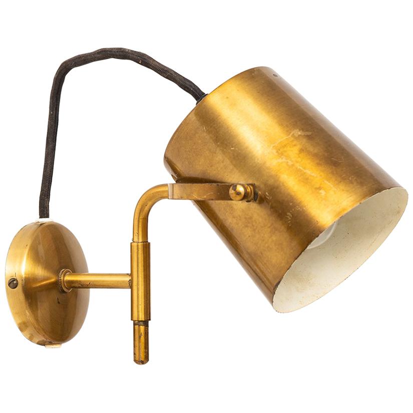 Pair of Wall Lamps in Brass Produced in Sweden