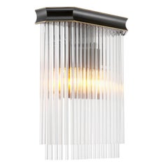 Pair of Wall Lamps in Bronze Finish and Clear Glass