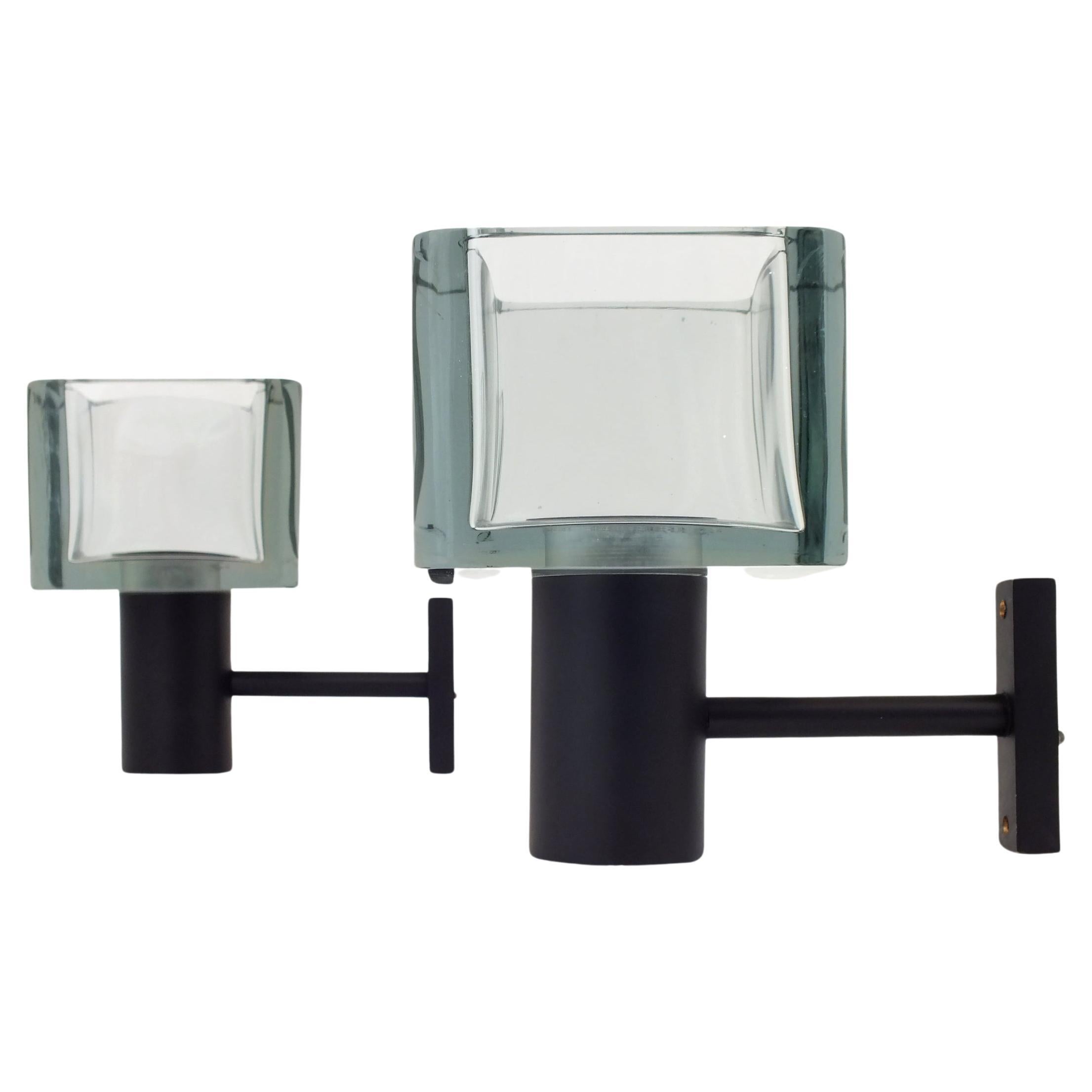 Pair of Wall Lamps in Glass by Flavio Poli for Seguso Italy 1970 For Sale