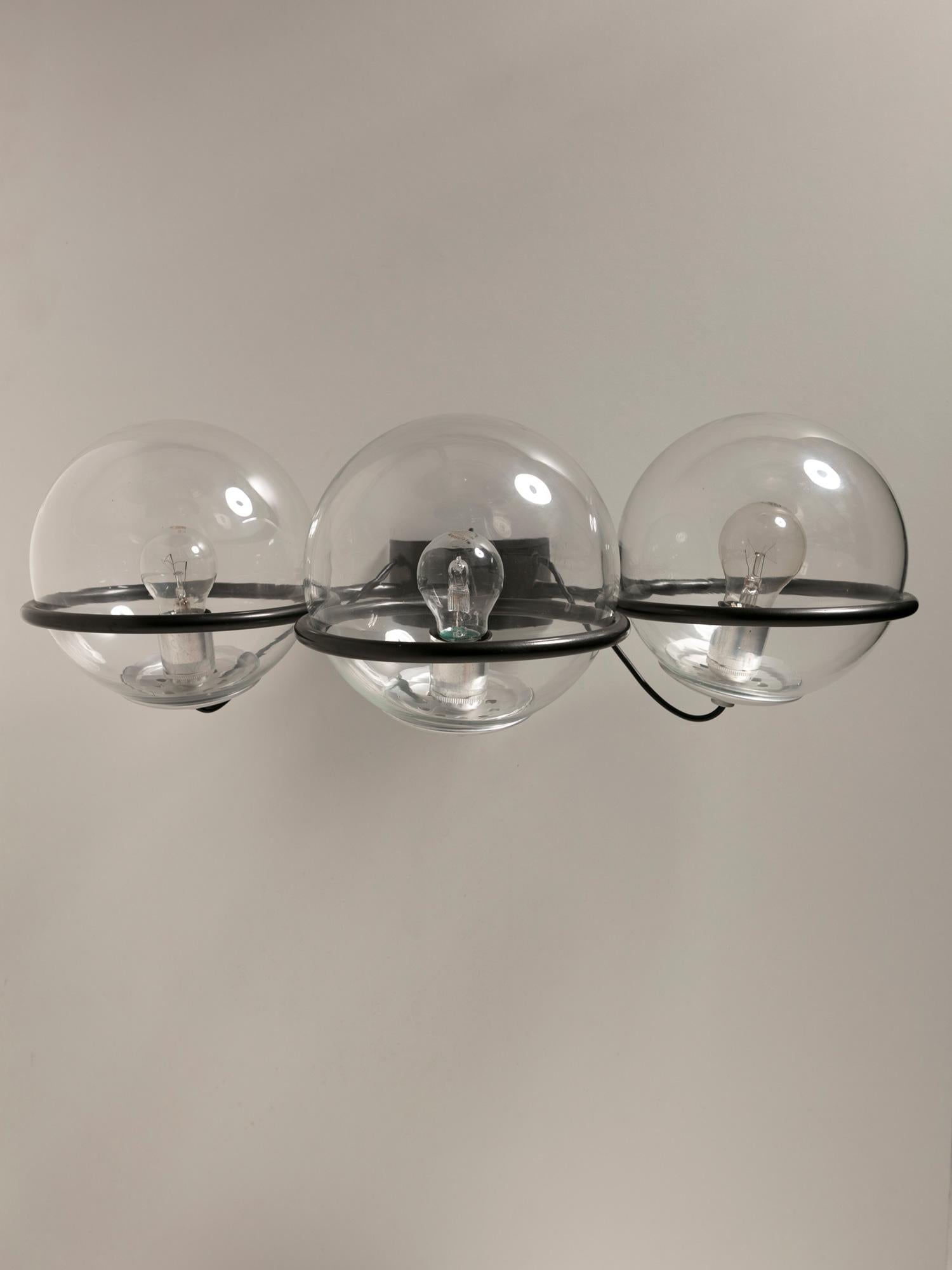 Glass Set of Two Wall Lamps Model 238/2 by Gino Sarfatti for Arteluce, Italy, 1960s For Sale